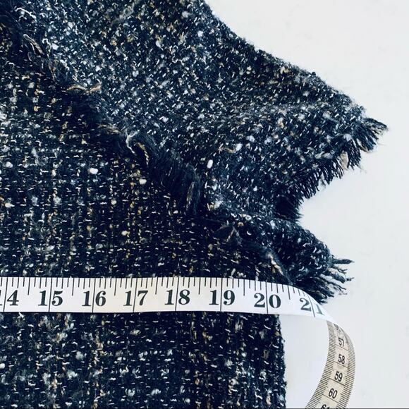 Zara speckled tweed raw edge lace detail top size Large - Picture 13 of 14